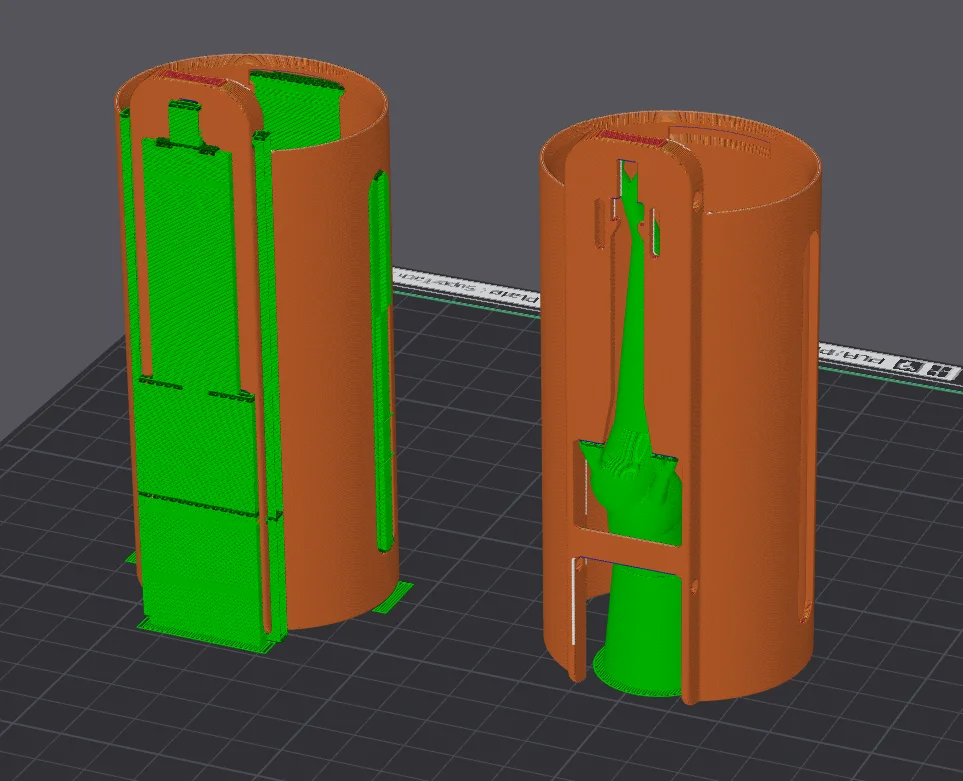 Before and after comparison of normal vs tree supports
